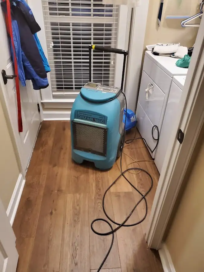 Commercial dehumidifier deployed for Flood Damage Cleanup in Corona